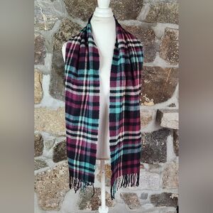 Elegant Plaid Scarf - Black, Pink, Blue